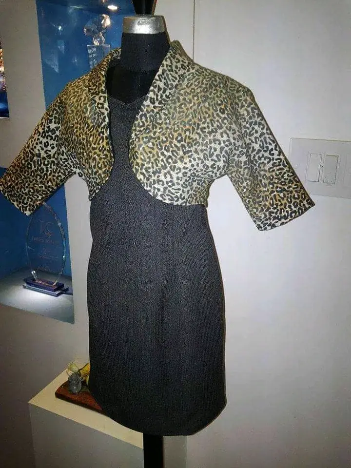 Tailored Animal-Print Bolero & Pencil Dress